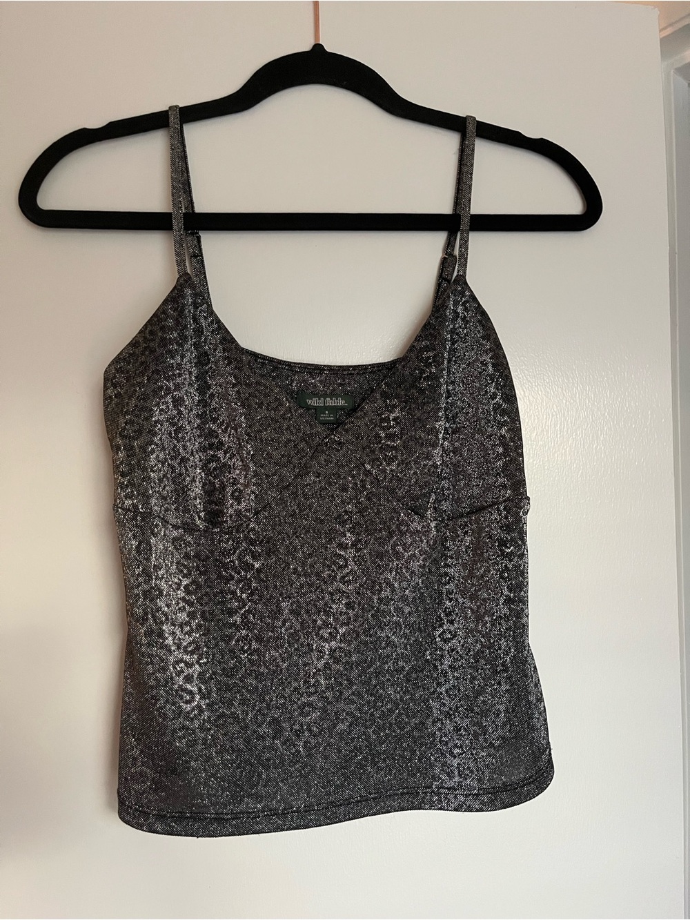 wild fable Silver Metallic Leopard Cami